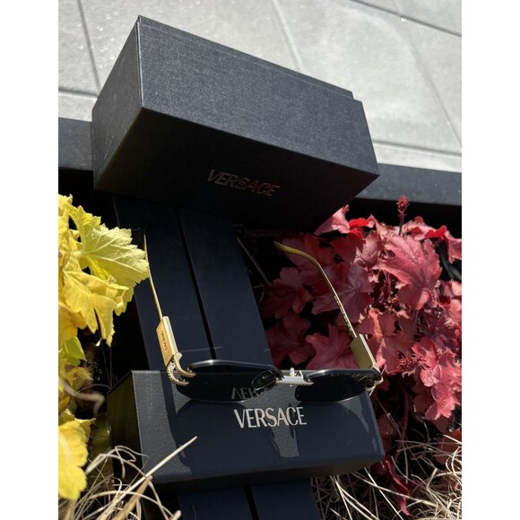 Versace VE2274 100287 Gold/Dark Grey Oval Women Sunglasses Authentic main image 5